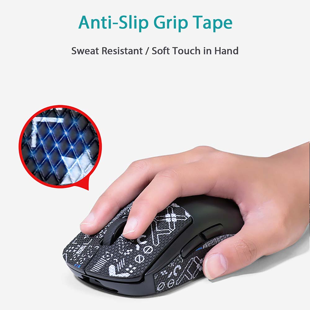 Fita de Pegada para Mouse Logitech G PRO X SUPERLIGHT Adesivo Antiderrapante Resistente ao Suor Compatível com o