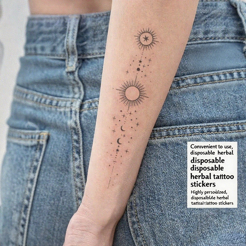 Tatuagem Temporária À Prova D'água Sol, Lua E Estrelas - Arte Mística Para Braços E Pernas Masculina E Feminina