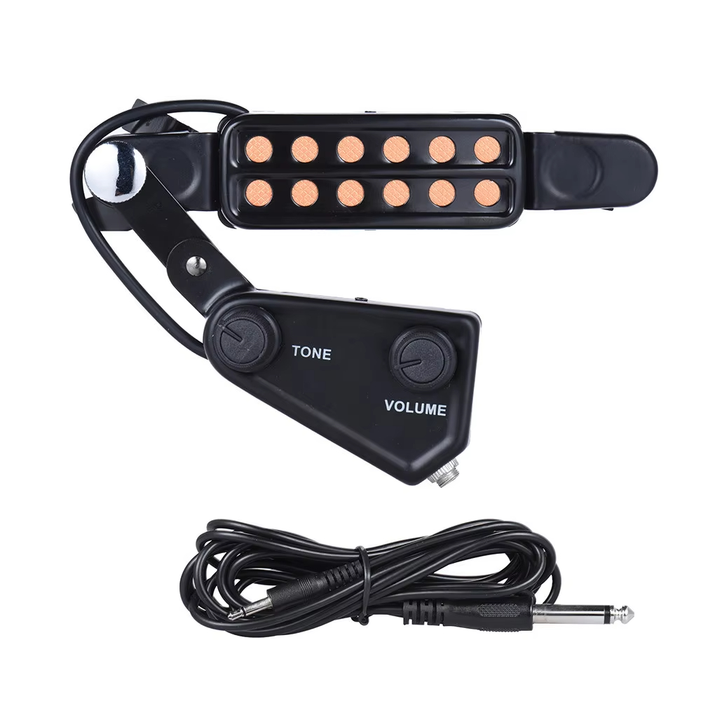 Captador de guitarra Miwayer 12 buracos na caixa de som P-011 transdutor magnético com controlador de tom e volume e