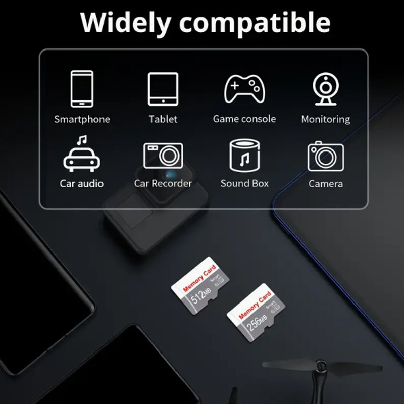 Novo cartão Micro SD 128MB/256MB/512MB - cartão flash TF adequado para câmeras, áudio de carro e vigilância.