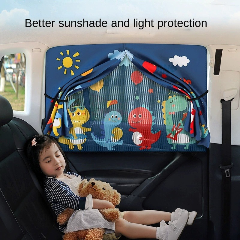 Protetor Solar Para Carro, Copo De Sucção, Cortina Térmica Para Crianças, Acessório De Carro Dupla Face Para O Fundo