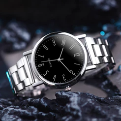 Relógio De Quartzo Casual Elegante Masculino Com Pulseira De Aço Inoxidável Para Negócios E Uso Diário