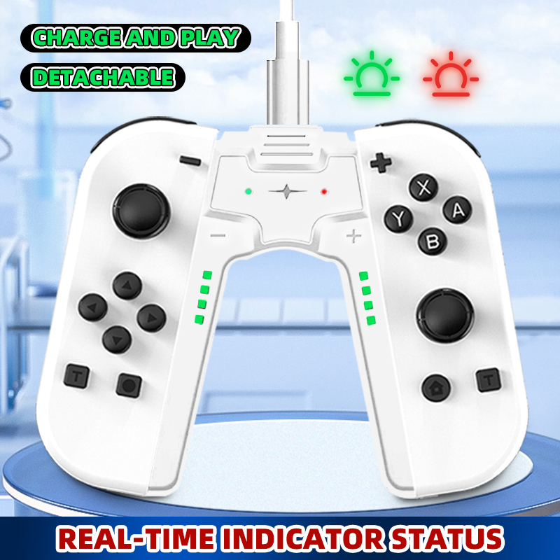 Controlador de Jogo Sem Fio Para Nintendo Switch/OLED, VILCORN Gamepad RGB de 6 Eixos陀螺仪 Suporte Despertar