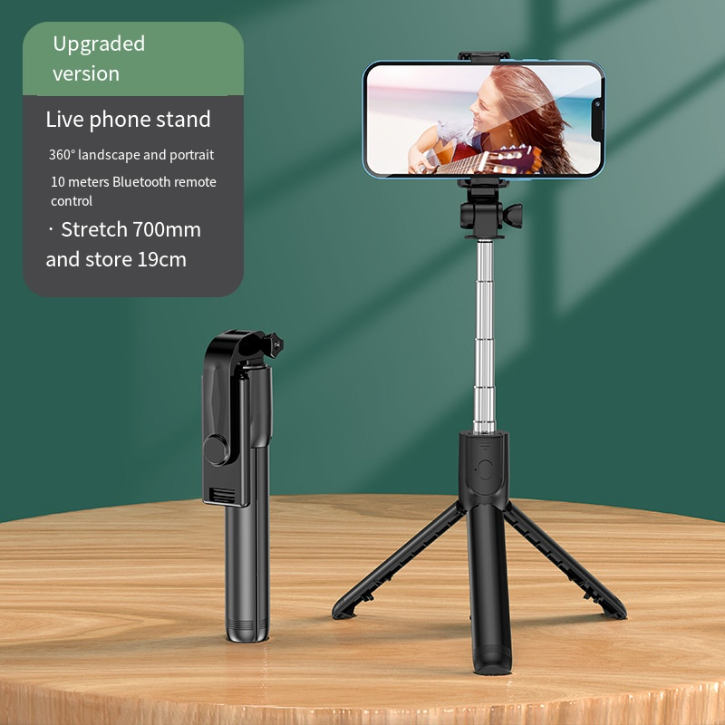 Mini Bastão Portátil Para Selfie Bluetooth Com Suporte Tripé , Controle Remoto Transmissão Ao Vivo E Telefone