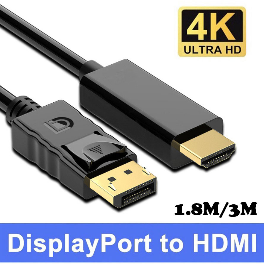 Cabo DP para HDMI 4K de Alta Velocidade 1.8m Ouro Fundido Masculino para Masculi