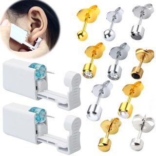 Pistola De Piercing De Orelha Descartável , 1 Peça , Com Brinco Embutido , Conjunto De Fe…