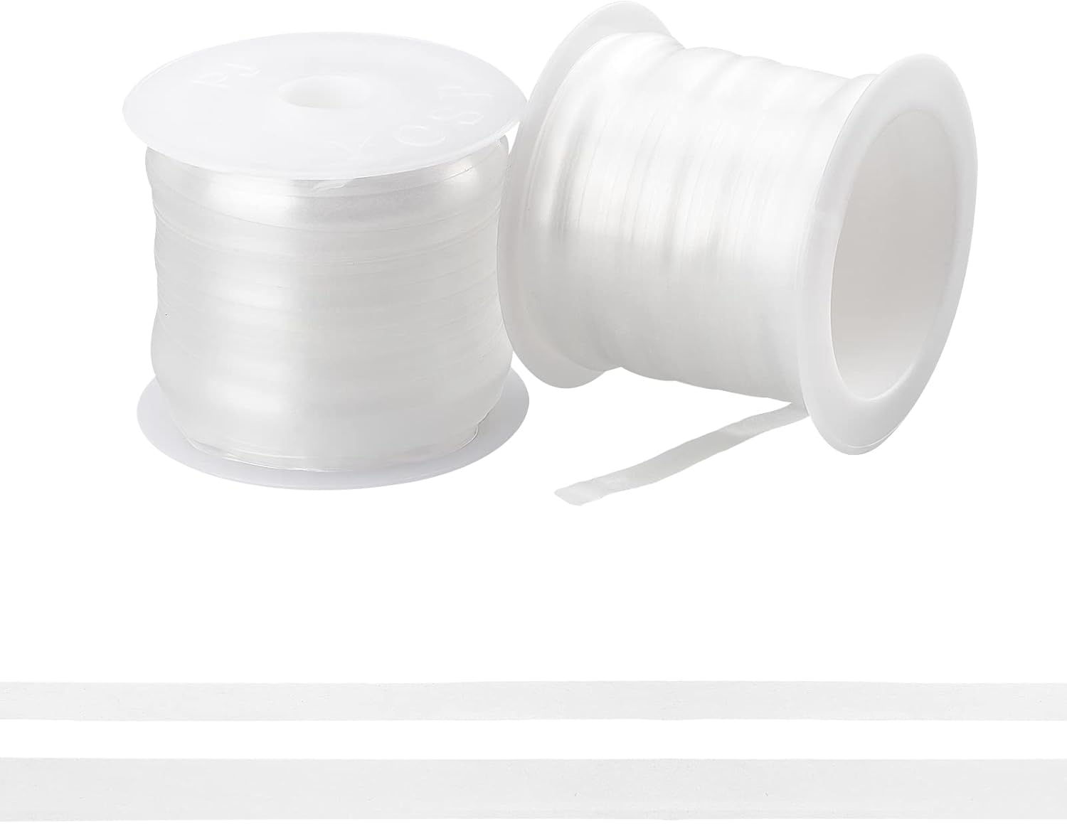Correia Elástica Transparente com 2 Tamanhos, 30M de Corda Plástica Extensível e Ajustável para Projetos de Costura de