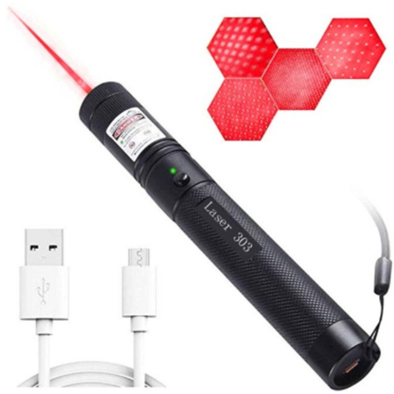 Caneta laser verde recarregável por USB 532nm 10000m laser de alta potência lanterna laser 303
