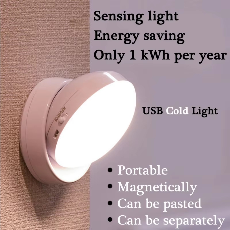 Luz Noturna Com Sensor De Movimento USB-Lâmpada Redonda Economizadora De Energia Controle De Som/Para Quarto , Banheiro