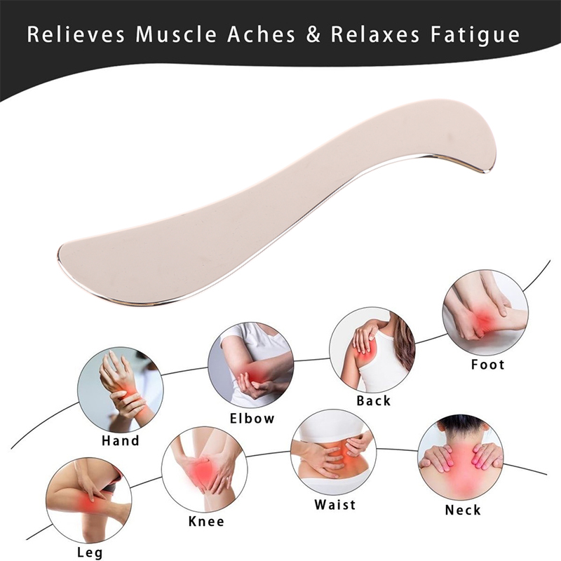 Ferramentas de massagem Gua Sha em aço inoxidável, raspador muscular, ferramentas de fisioterapia, ferramentas Gua Sha