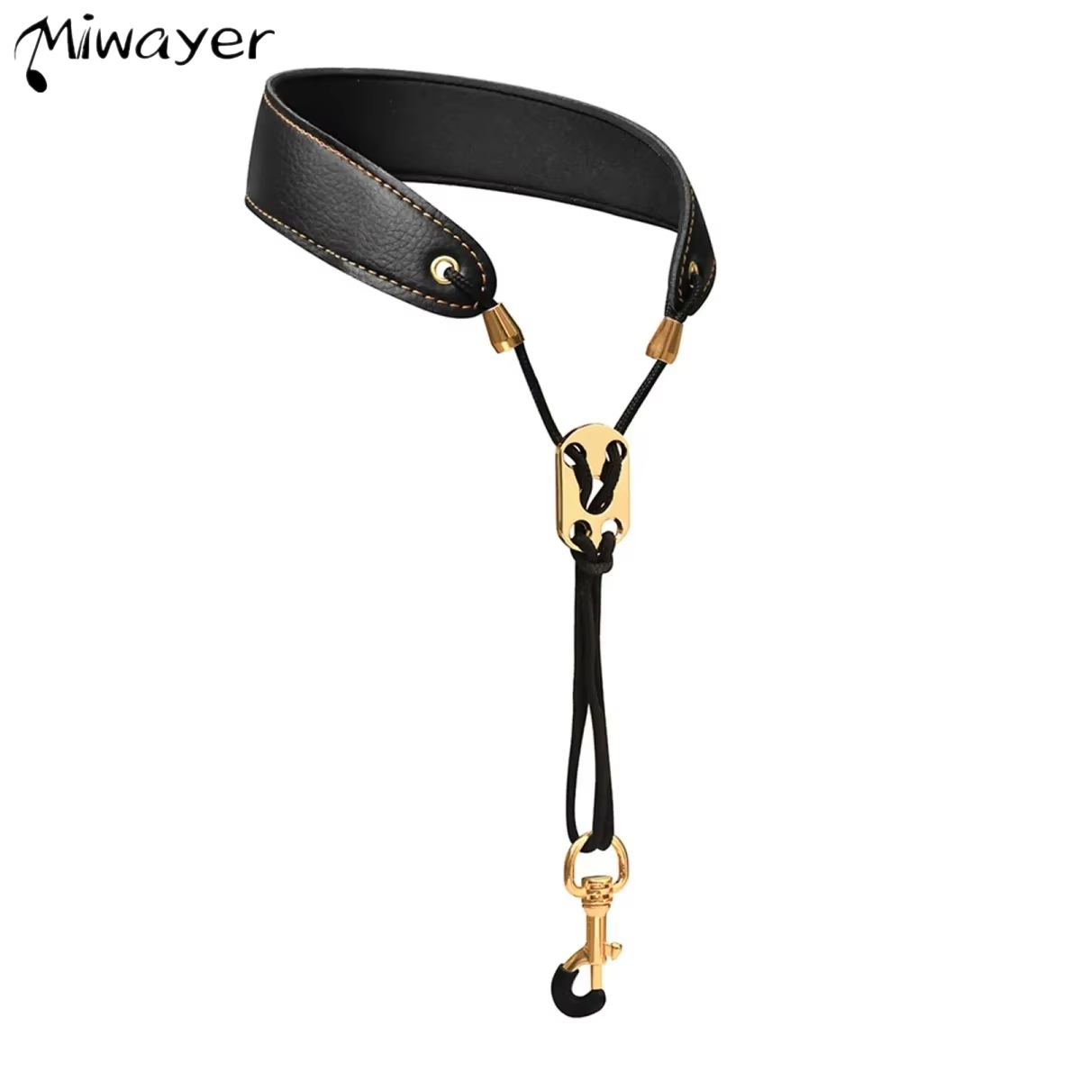 Sax Pescoço Cinta Profissional Arnês De Couro Acolchoado Macio Estilingue Para Barítono Alto Tenor Soprano Saxofone Inst