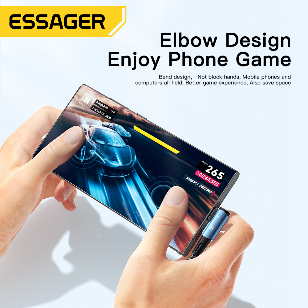 Essager 7A Cabo USB Tipo C 90 Graus Para OPPO 100W Carregamento Rápido Para Honor Huawei OnePlus Realme Carregador