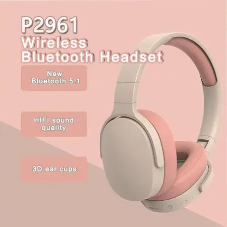 P2961 Fone De Ouvido Sem Fio Bluetooth Estéreo Hifi Para Jogos Com Microfone Fones Dobráveis Subwoofer Compatível Vários