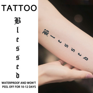 Adesivo de Tatuagem Temporário com Letras Corporais de Flores Água-Resistente para Braço em Oferta na Shopee