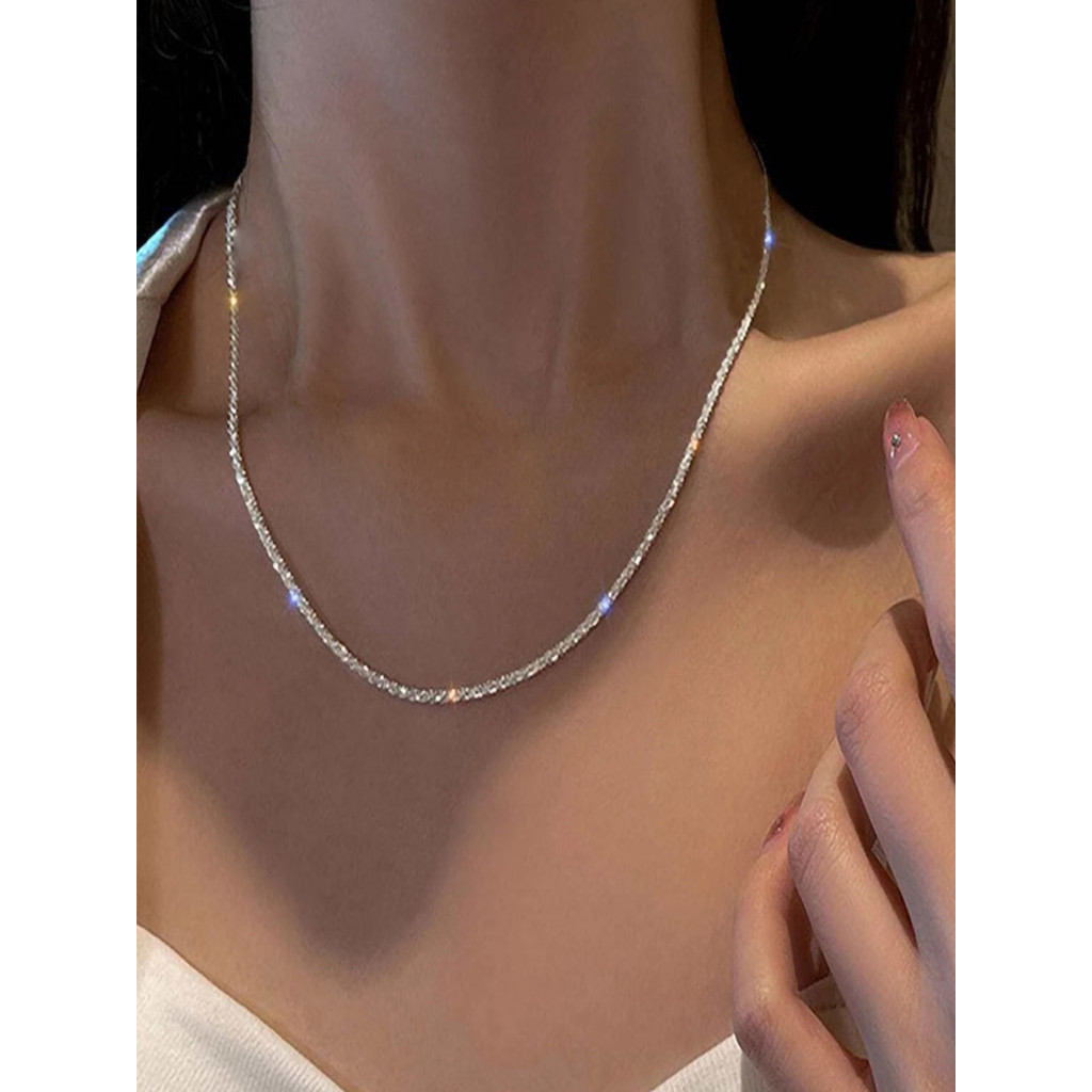 Colar Feminino De Diamante Brilhante Moda E Minimalista , A Jóias Populares Mais Quentes Nas Redes Sociais Instagram/TK