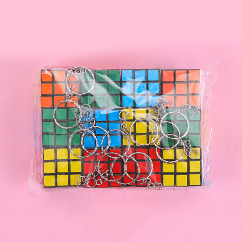 12 peças de cubos mágicos mini 3x3 chaveiro, cubos de velocidade mini brinquedos para crianças