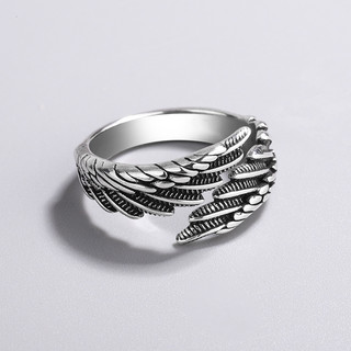 Anel de Pluma em Aço Inoxidável Estilo Punk Ajustável - Acessório de Moda Tendençoso para…