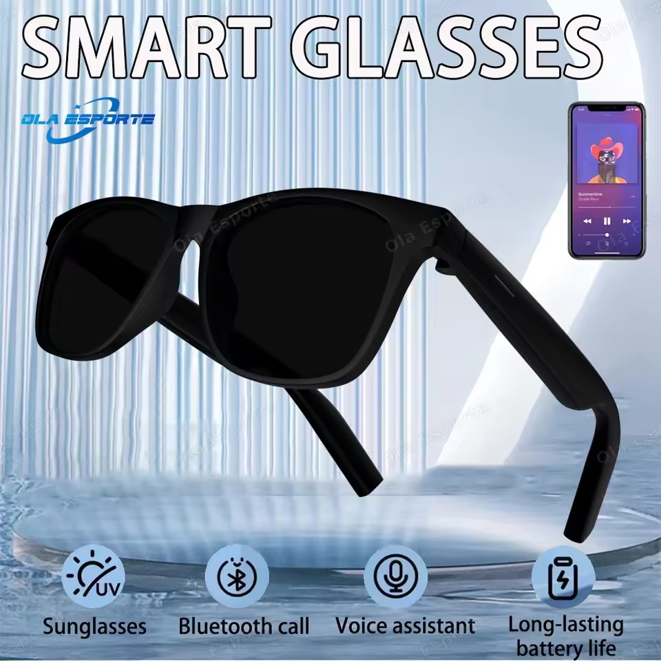 Óculos Inteligentes Sem Fio BLUETOOTH Assistente De Voz Fones De Ouvido Anti-uv Chamadas Musicais De Sol Ao Ar Livre