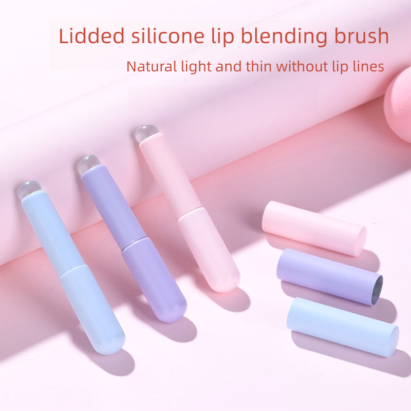 Pincel Labial De Silicone Com Capa , Portátil Para Batom , Mini Corretivo Mistura De Maquiagem