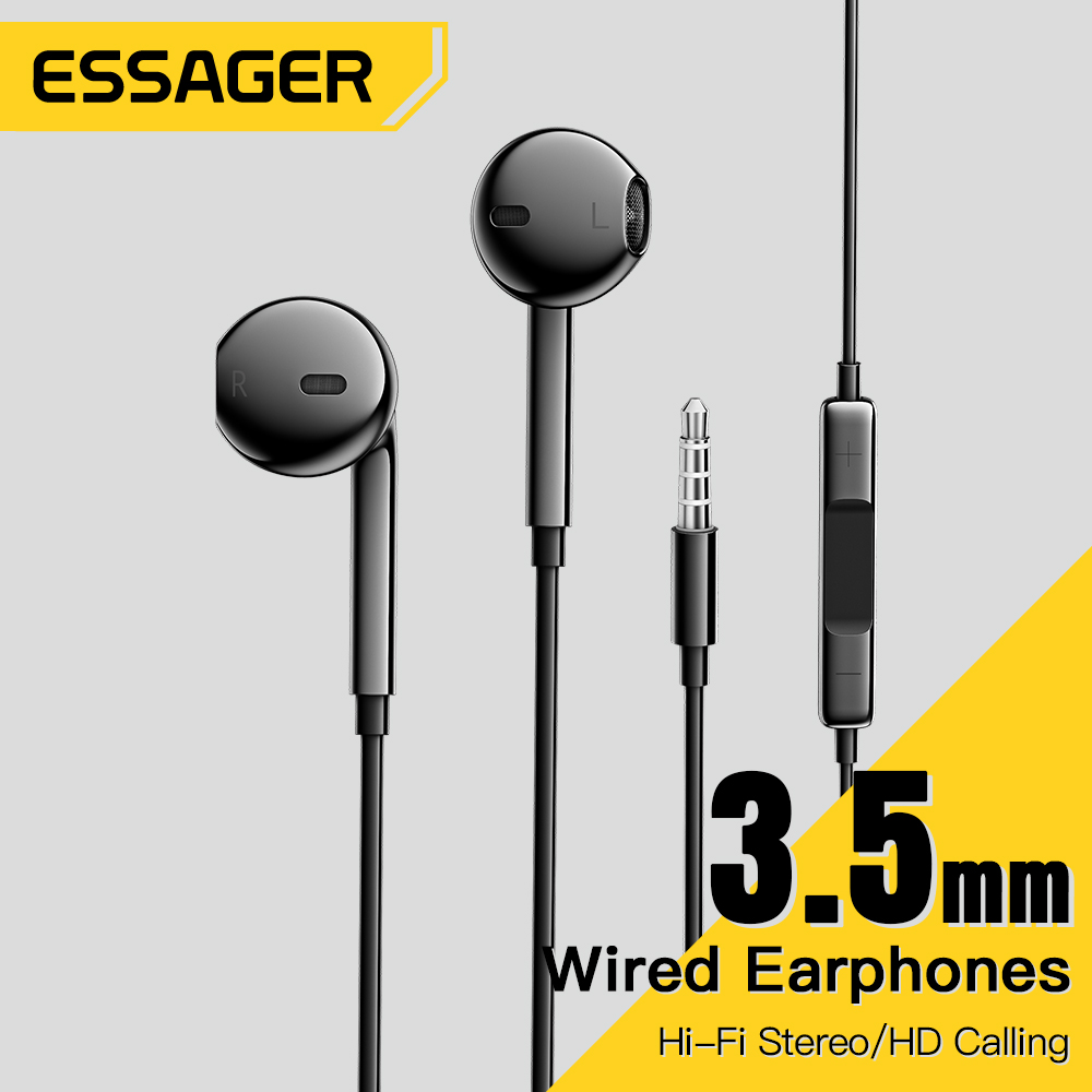 ESSAGER S320 Estéreo Baixo Fone De Ouvido Intra-Auricular 3.5 Mm Com Fio Fones HIFI Microfone