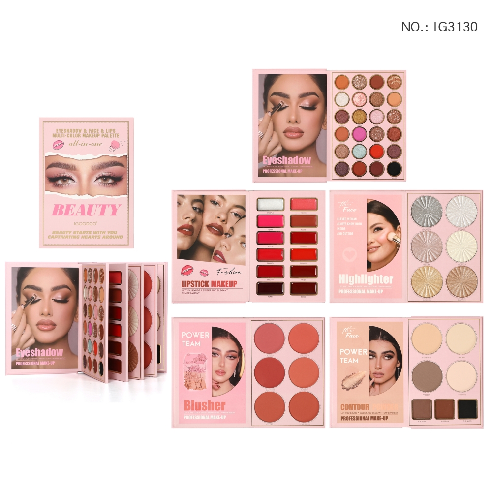 Paleta De Maquiagem Beauty Pattern 55: Iluminador Fosco, Blush, Contorno De Lábios E Sombras Presentes perfeitos!