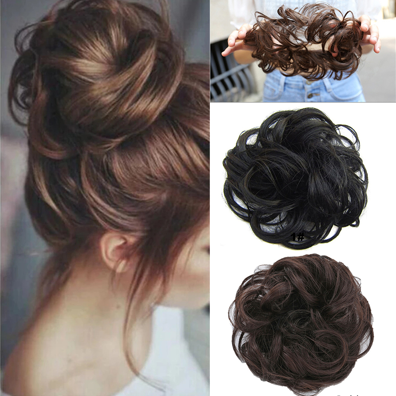 Enfeite de Cabelo Coque Desordenado - Donut de Chignom Sintético para Mulheres, Uso Diário - Acessórios de Cabelo