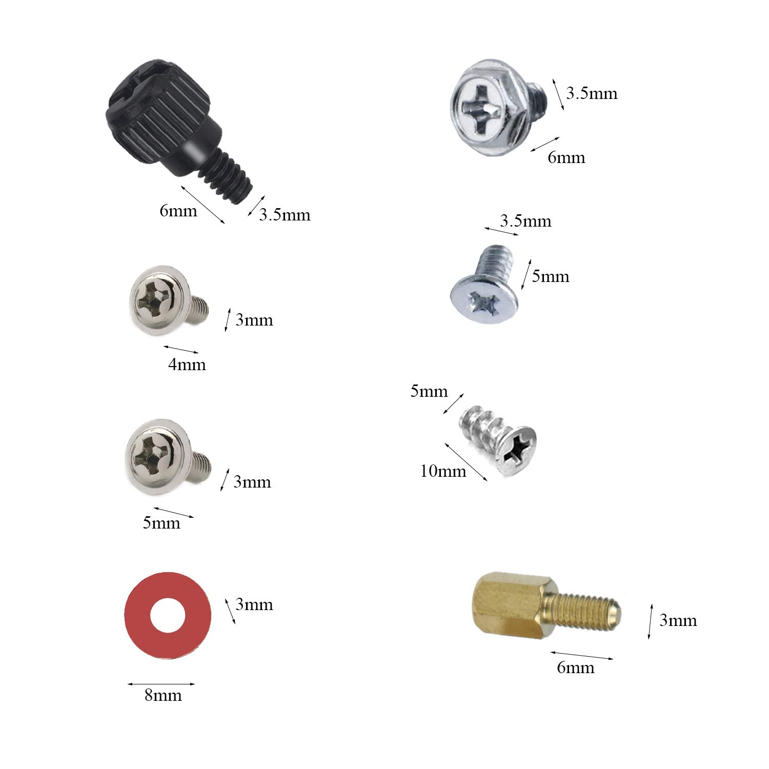 Kit De Conjunto De Parafusos De Computador Para PC Ensacado Disco Rígido/Estojos/Placa-Mãe 85 Unidades