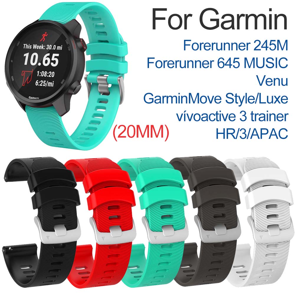 Banda de Música 20mm para Garmin Forerunner 245/645/55 e Galaxy 6/5/4