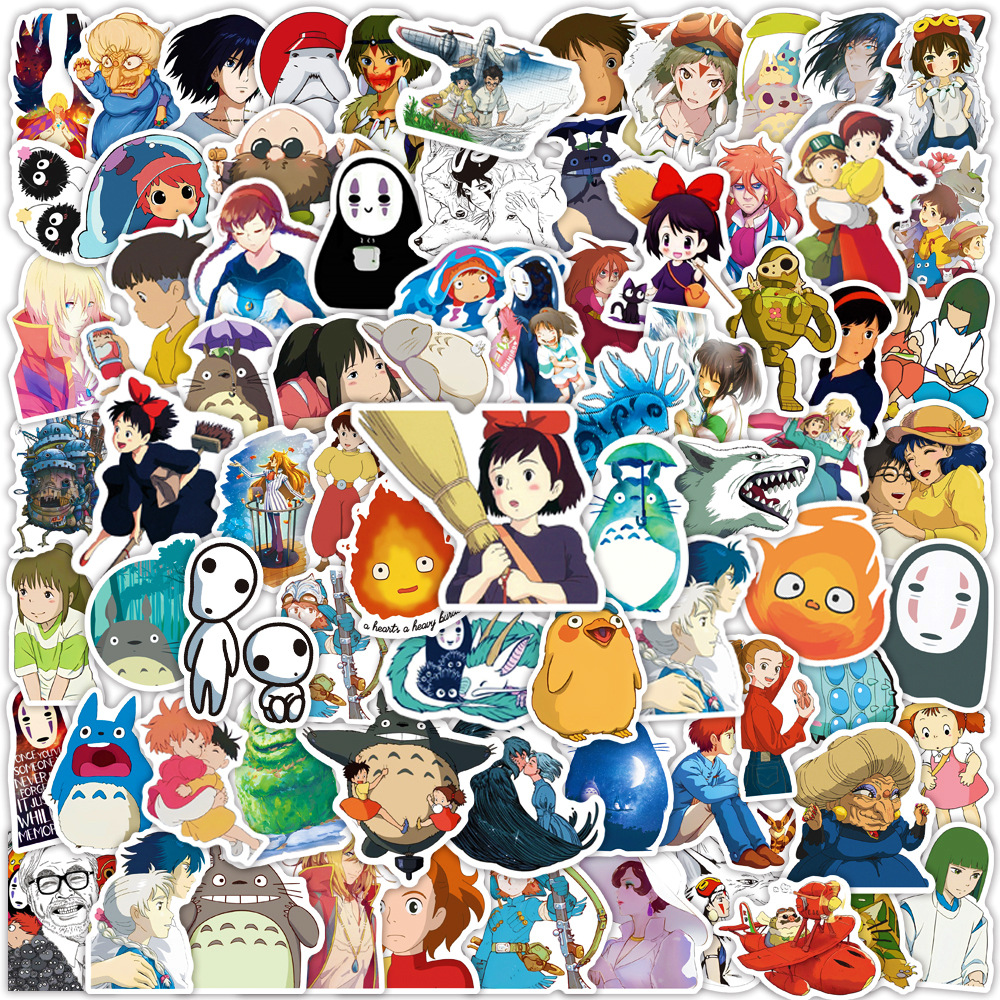 100 Pçs Estúdio Ghibli Anime Selo Adesivos-Copo Exclusivo Portátil Mala DIY Decoração Conjunto De Presente De Aniversári