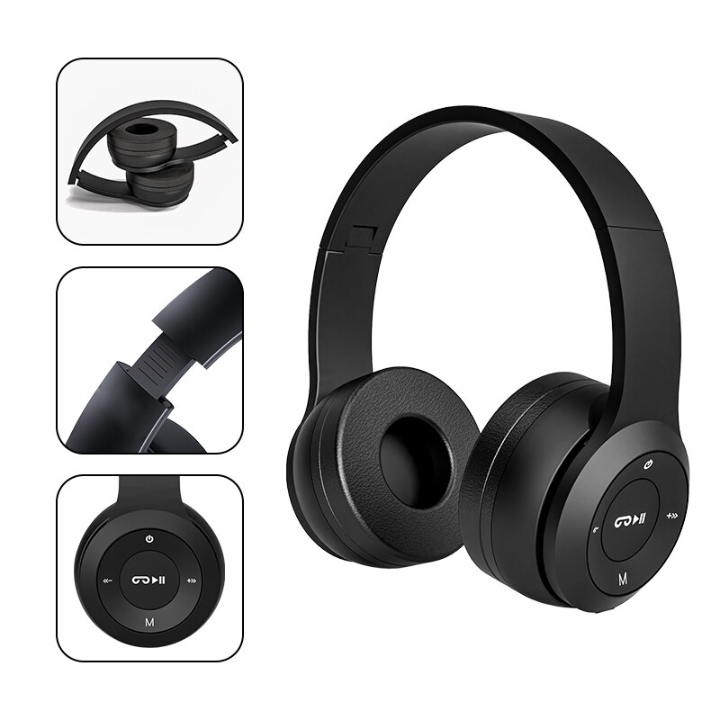 Novos Fones de Ouvido Sem Fio Bluetooth P47 com Som Hi-Fi e Confortáveis Auriculares de Baixa Latência para Música e