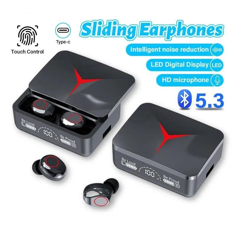  Fones de Ouvido TWS M90 Originais - Fones Bluetooth 5.3 para Esportes e Jogos, Fones 50mAh com Estojo 2000mAh, Fone de