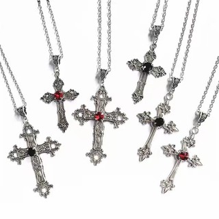 6 Colares com Pingente de Cruz em Estilo Gótico Dark Punk - Design Elegante de Alta Quali…