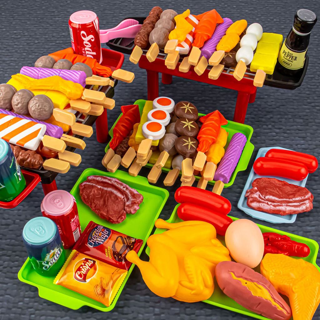 Mini Cozinha Fingir Jogar Brinquedos Churrasco Conjunto Crianças Cozinhar Simulação Comida...