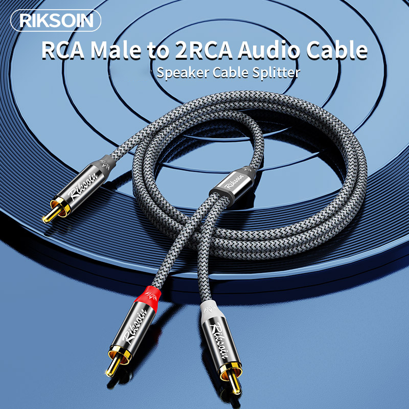 Adaptador Riksoin RCA para 2RCA Y para Subwoofer e Caixa de Som - Divisor de Áudio Direcional