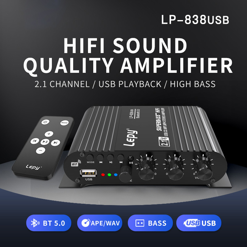 [Shopee Choice] Versão Atualizada Mini Amplificador De Carro Áudio HiFi Sound Cars Amplificadores Domésticos USB Biuetoo