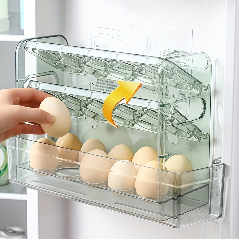 Caixa De Armazenamento De Ovos Flip-Top , Organizador De Porta Lateral De Geladeira De 1 Unidade , Bandeja Para Manter F