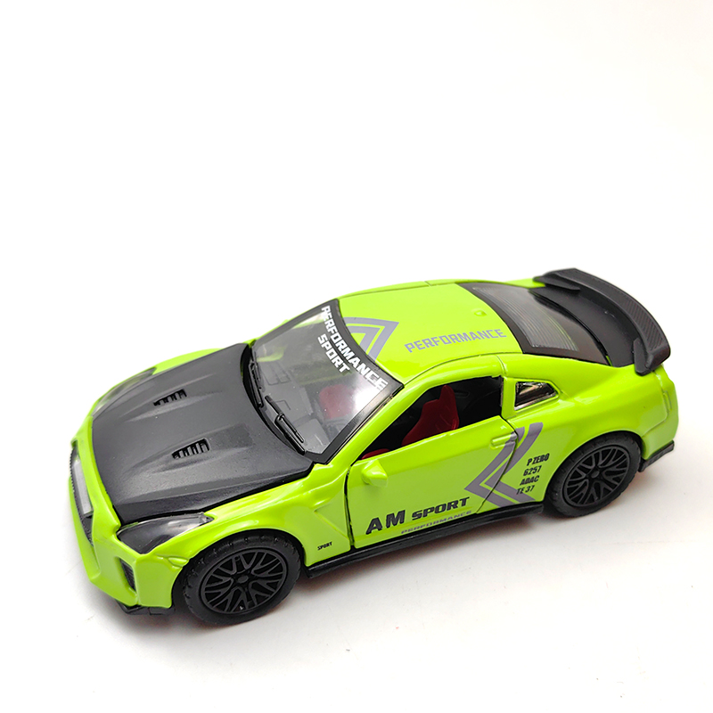 Modelo em miniatura de carro esportivo Três em Um, carro de corrida off-road em liga, decoração de carro para meninos,