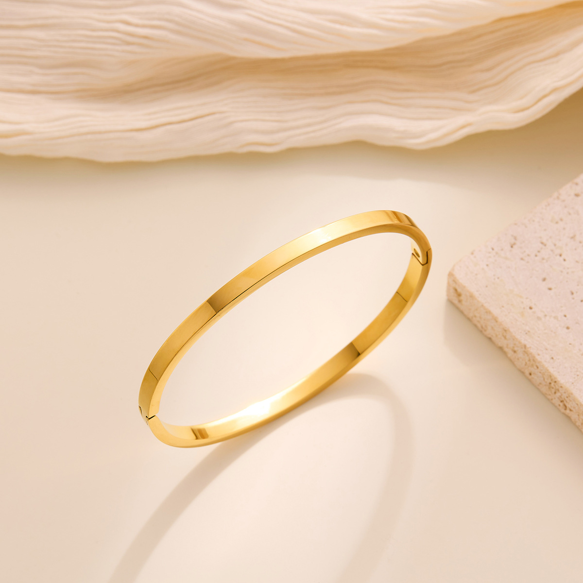 Pulseira Chique Lisa De Aço Inoxidável 316L : Unissex De Ouro E Prata , Presente Elegante Para Qualquer Ocasião