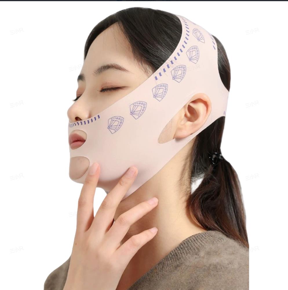 Faixa Modeladora de Rosto V Rosa, Bandagem para Afinar o Rosto, Faixa de Massagem Facial, Cinta Levanta Queixo e