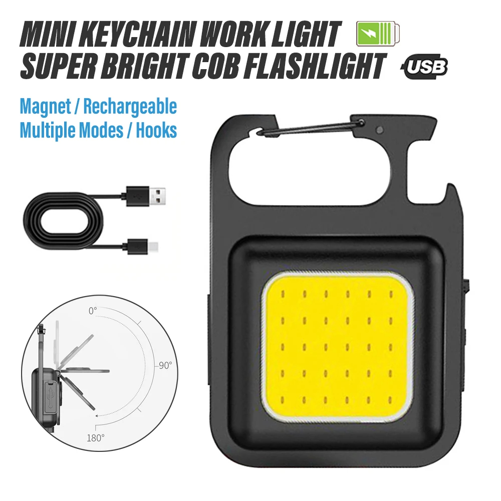 Lanterna Mini Cob de Alta Potência para Uso Externo, Luz de Manutenção, Luz de Camping, Lâmpada de Montanhismo, Abridor