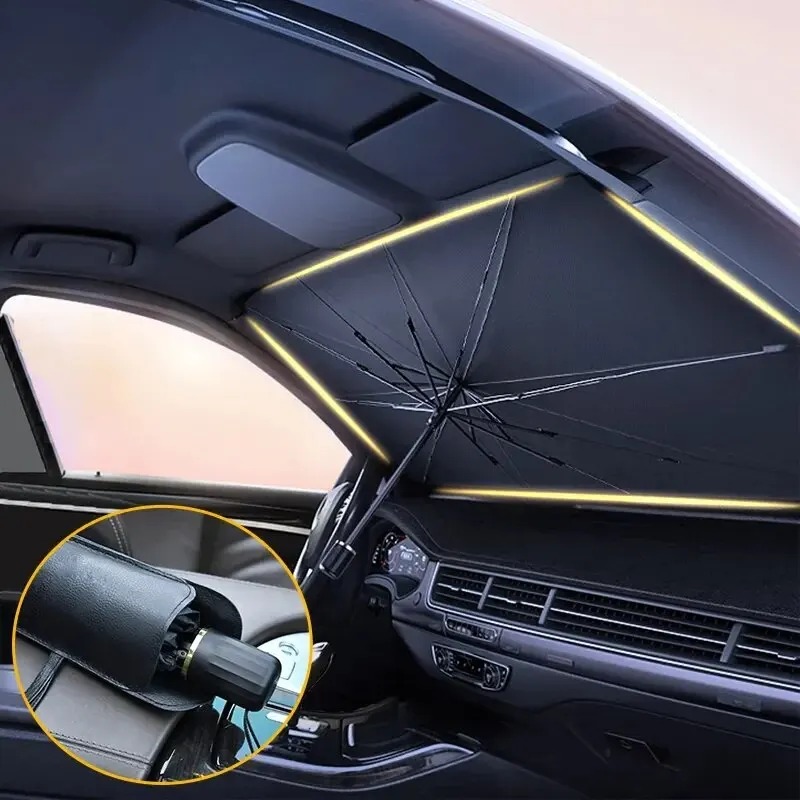 Sombrinha para carro, protetor solar para carro, cortina para janela de carro, dobrável, proteção contra o sol, proteção