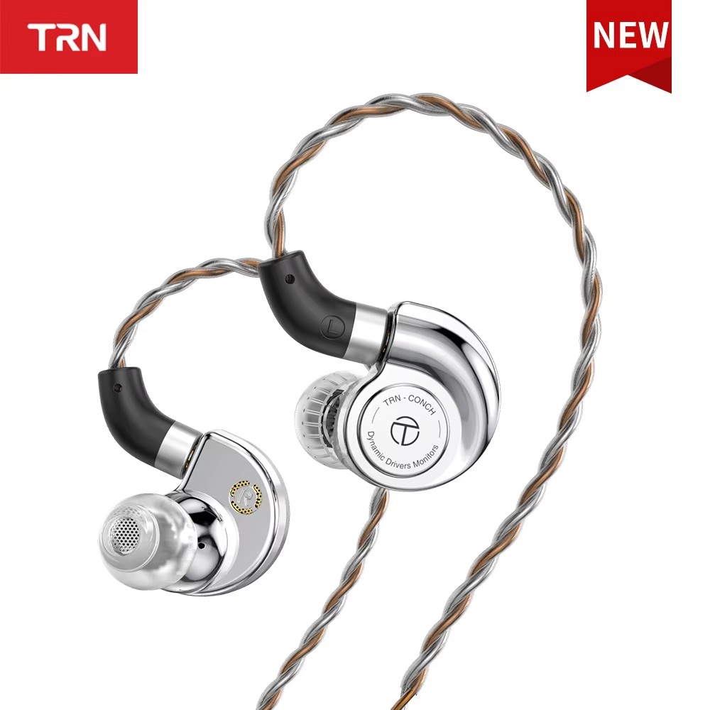 TRN Conch Fone De Ouvido De Alto Desempenho DLC Diafragma De Diamante Monitores Intra-Auriculares Dinâmicos Filtros De B