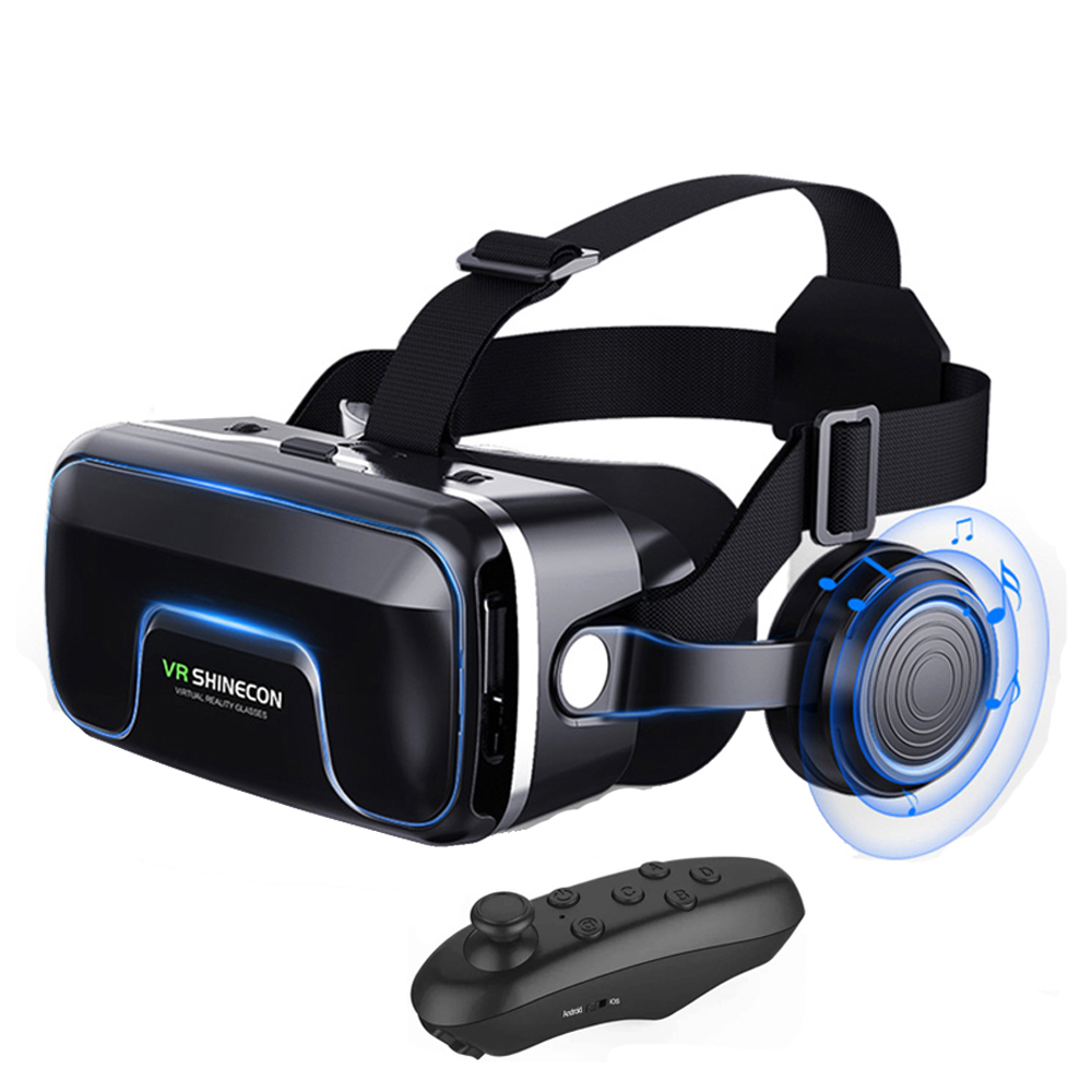 VR Shinecon 10.0 Capacete 3D Óculos De Proteção Em Realidade Virtual Casque Para Smartphone Telefone Inteligente Fone De Ouvido Viar Video Game Binoculars