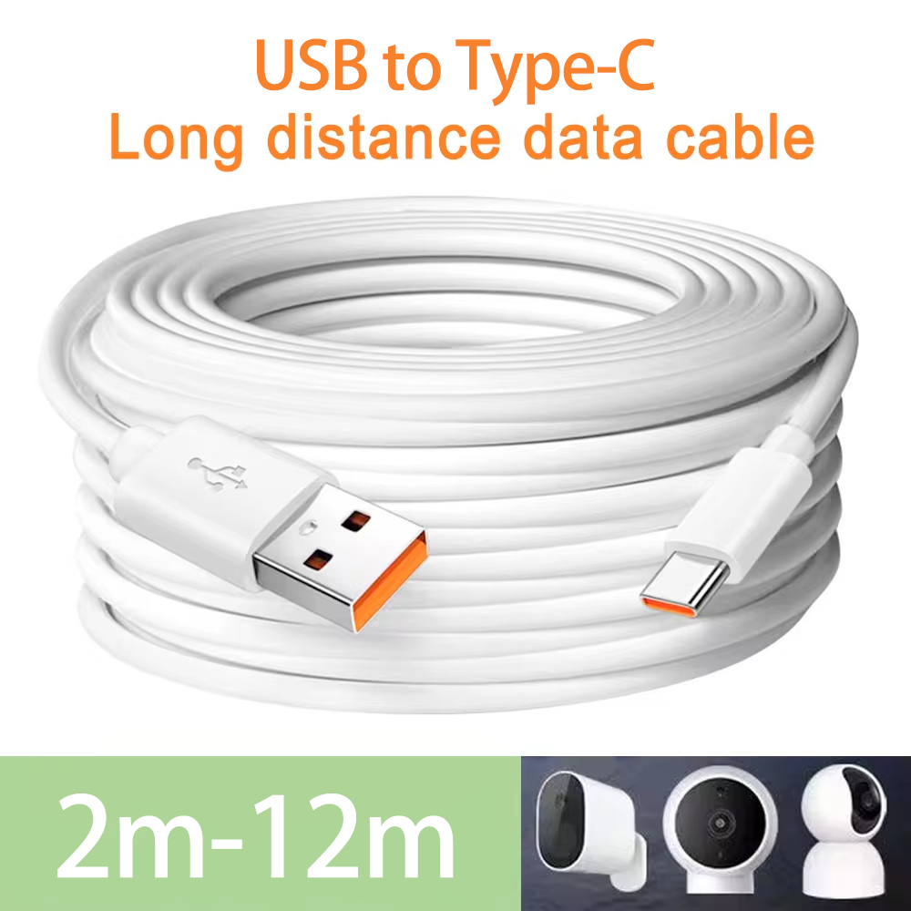 MAX : 2M-12M Tipo-C USB overlength Cabo De Alimentação Para Monitor De Câmera Xiaomi Banco De Potência Do Telefone Móvel