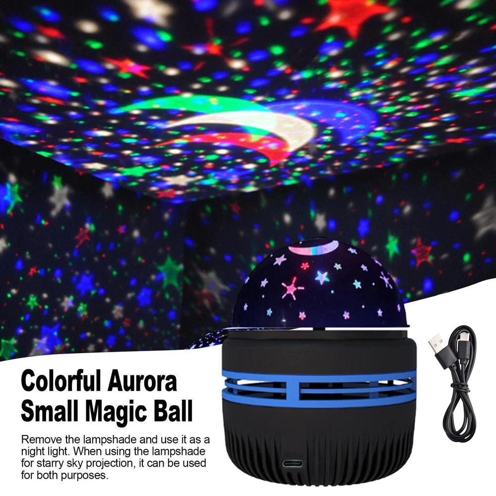 Lâmpada De Projetor USB Starry Sky-Magic Ball Moon Star Night Light Para Decoração De Atmosfera De Quarto De Casa