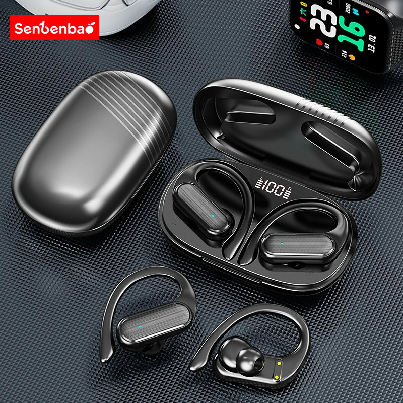 Fones de ouvido sem fio HiFi estéreo A520 TWS com microfone embutido, Bluetooth 5.3, graves profundos para telefones,