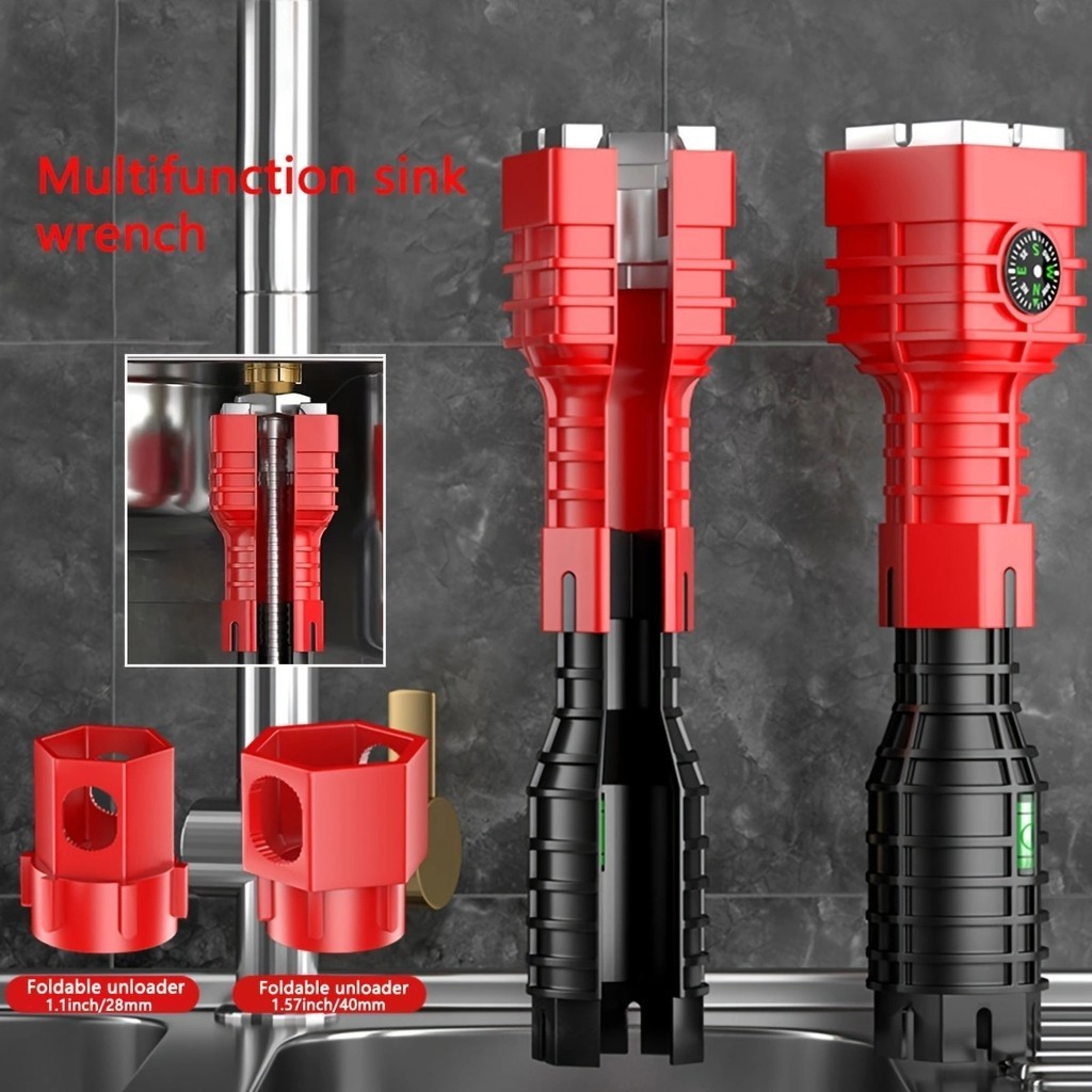 Conjunto De Ferramentas De Reparo De Torneira Multifuncional Com Bússola E Nível Para Banheiro Cozinha 8/14/24 Em 1 1 Pe