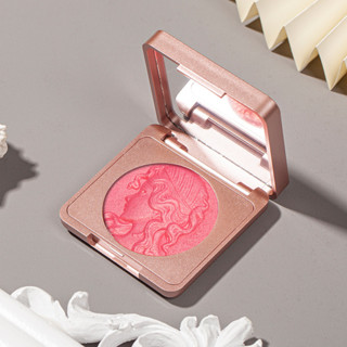 Blush Em Relevo De Cor Única , Sombra Laranja E Rosa , Contorno Brilhante Com Brilho Natur...