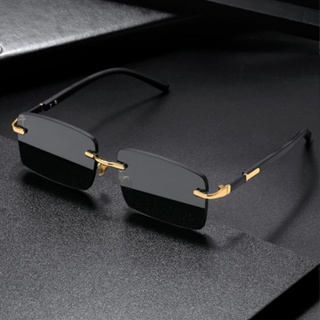 Óculos de sol sem armação, estilo europeu com borda em cores de gelatina. em Oferta na Shopee