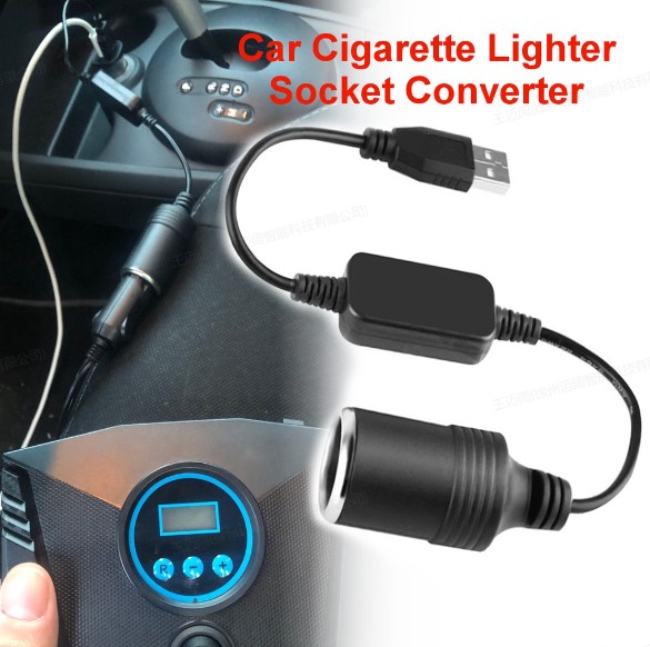 1pc Adaptador Conversor de Soquete de Isqueiro USB Masculino para Feminino de 5V 2A para 12V Acessórios Eletrônicos para